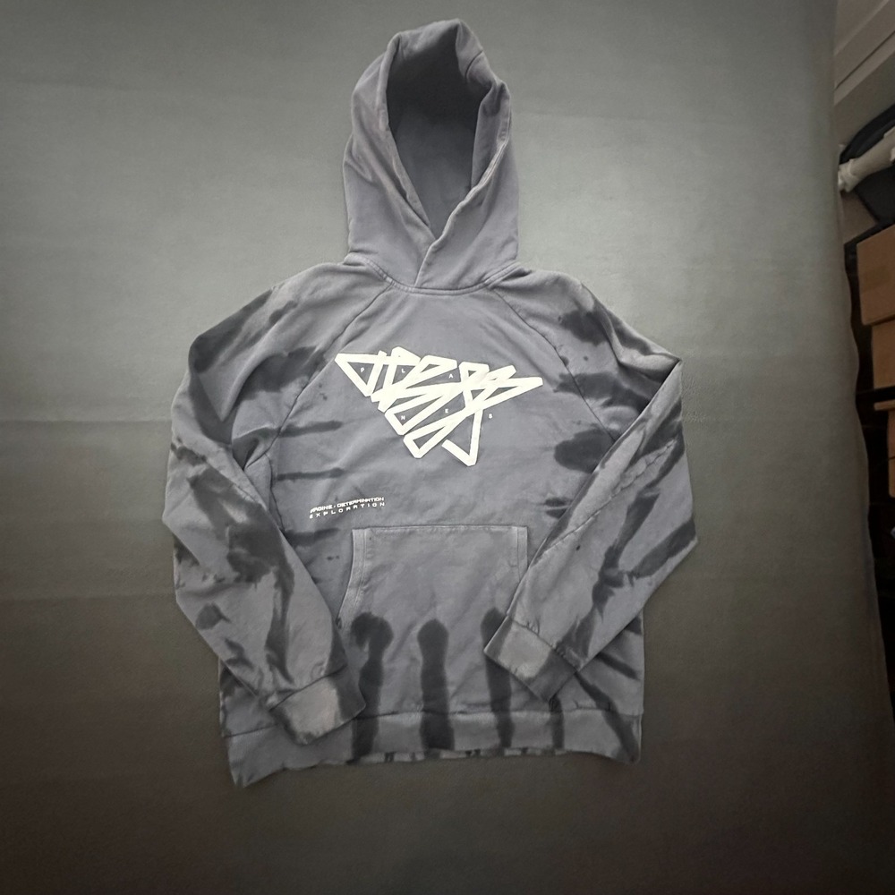 Paper Planes Hoodie Mens XL Gray  Double Sided Streetwear Stretch Skate Jay-Z